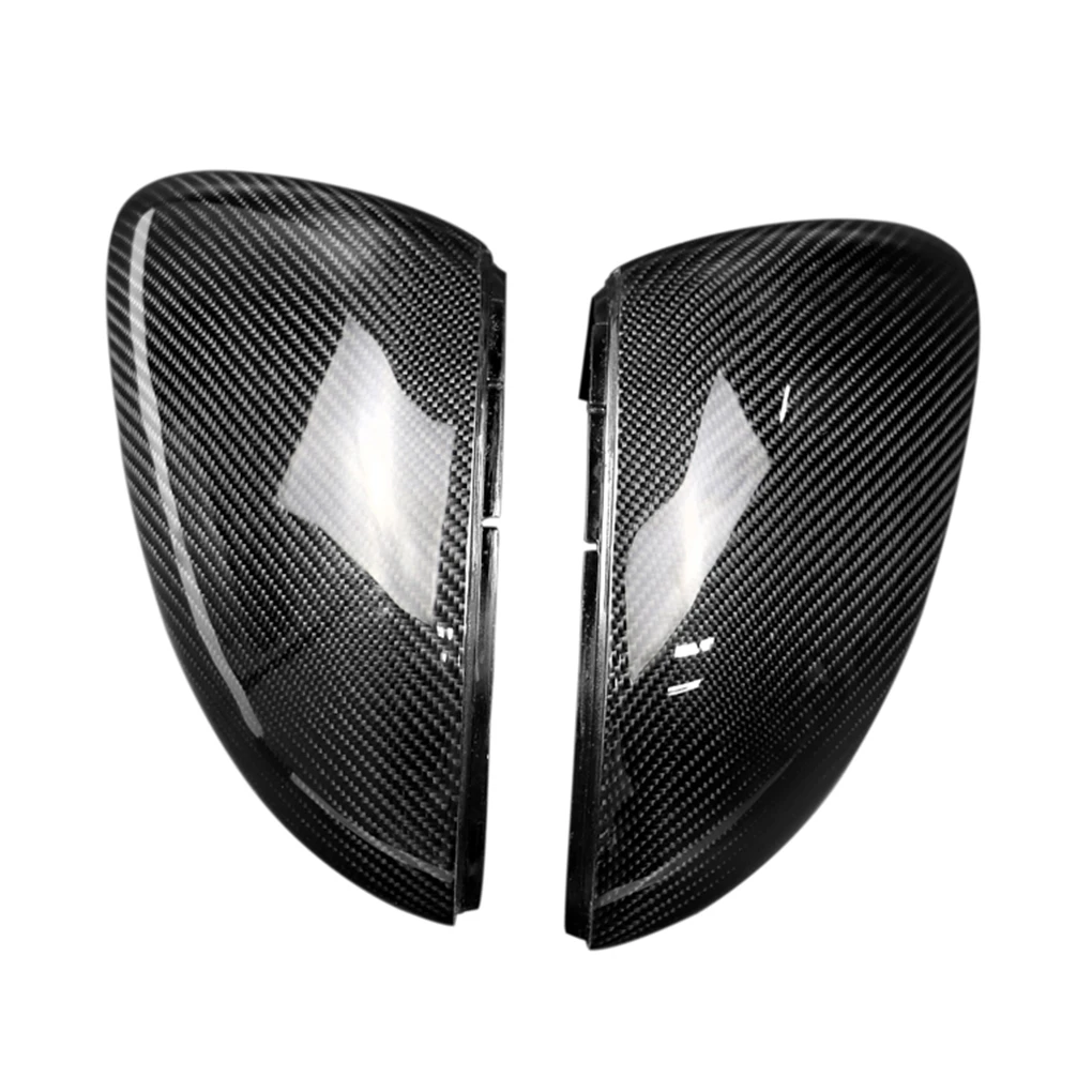 black Замена для Golf MK7 GTI 2013- 1 пара боковой корпус бокового зеркала отделка углеродного волокна колпачки автозапчасти - Цвет: black