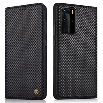 

Case For Huawei P40 Pro Plus Case Soft Silicone Back Flip Genuine Leather Cover For Huaei P40 5G Case Hard Fundas Phone Capas