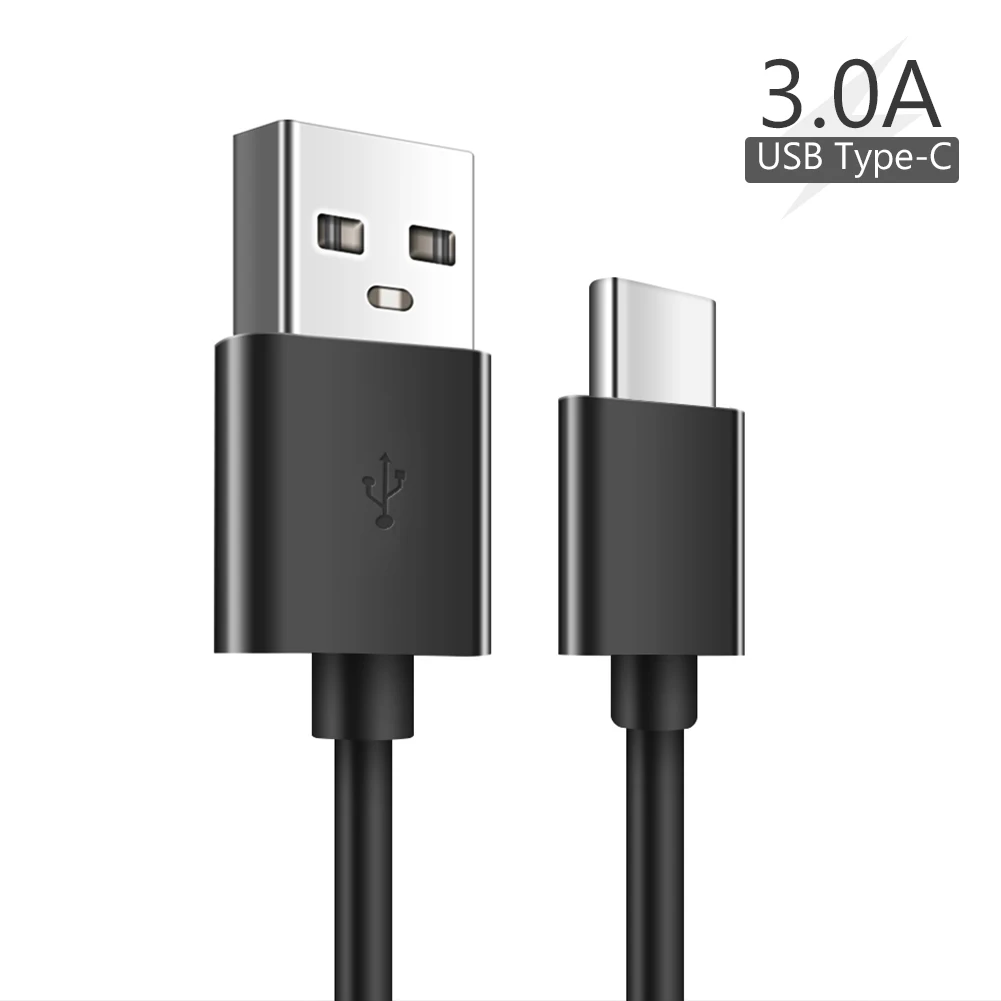 25/100/150/200/300cm Black USB C Type C Data Sync Charger Cable 3A Fast Charging Cord  For Xiomi Redmi Note 7 8 Pro Huawei apple iphone charger cable Cables