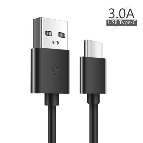 Black USB C Type C Data Sync Charger Cable 3A Fast Charging Cord  For Xiomi Redmi Note 7 8 Pro Huawei