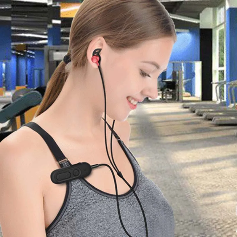 Нагрудный зажим Bluetooth приемник с гарнитурой спортивный Стерео Водонепроницаемый Многофункциональный портативный ресивер AS99