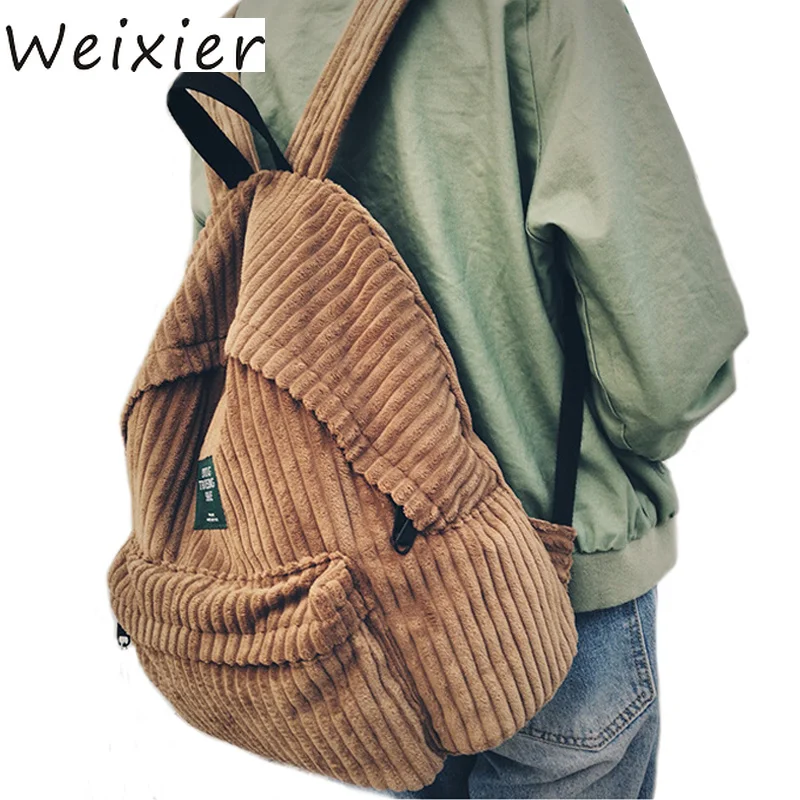 Женский школьный рюкзак WEIXIER вельветовый для подростков LW-02 2019 | Багаж и сумки