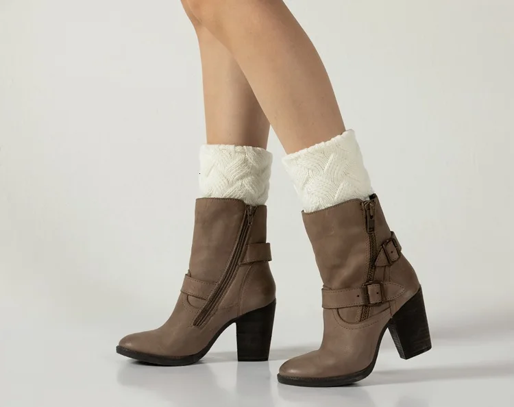 RICORIT 3 Pair Winter Women Knitted Leg Warmers Socks Boot Cover Knitting Socks Keep Warm Leg Socks Set Boots Set Wool Socks