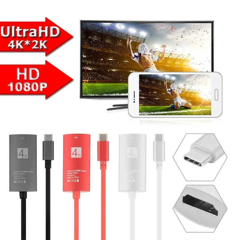 Адаптер Basix типа C к HDMI USB C к HDMI кабель для MacBook samsung Galaxy S9/S8 Note 9 huawei P20 mate 10 USB-C HDMI кабель