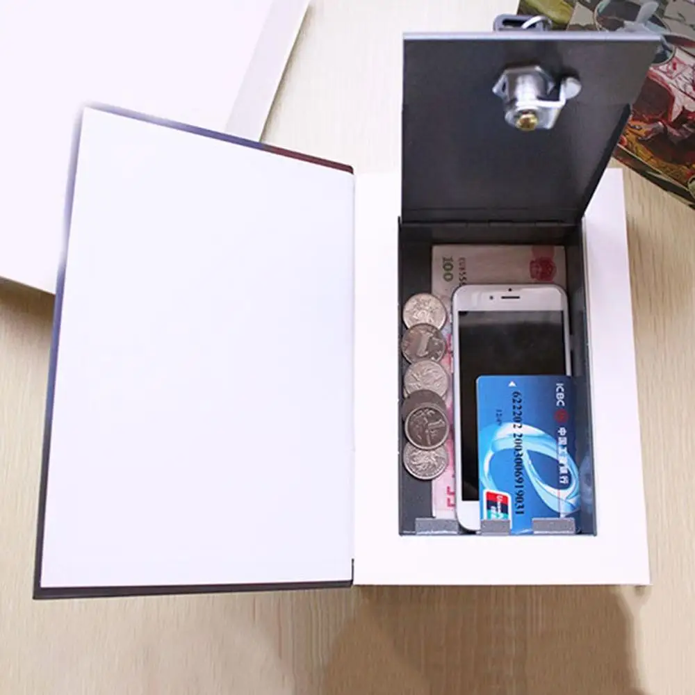 Portable mini safe box Key lock Safety Box Strongbox Steel Simulation Book Home Office Money Phone Safe Storage Box Portable mini safe box Key lock Safety Box Strongbox Steel Simulation Book Home Office Money Phone Safe Storage Box