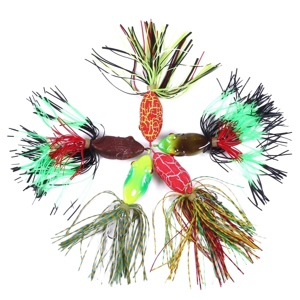 9.8g 11cm Artificial Frog Bait Soft Fishing Lures with Skirts Topwater Frog Baits Crankbait for bass, pike, snakehead, Salmon