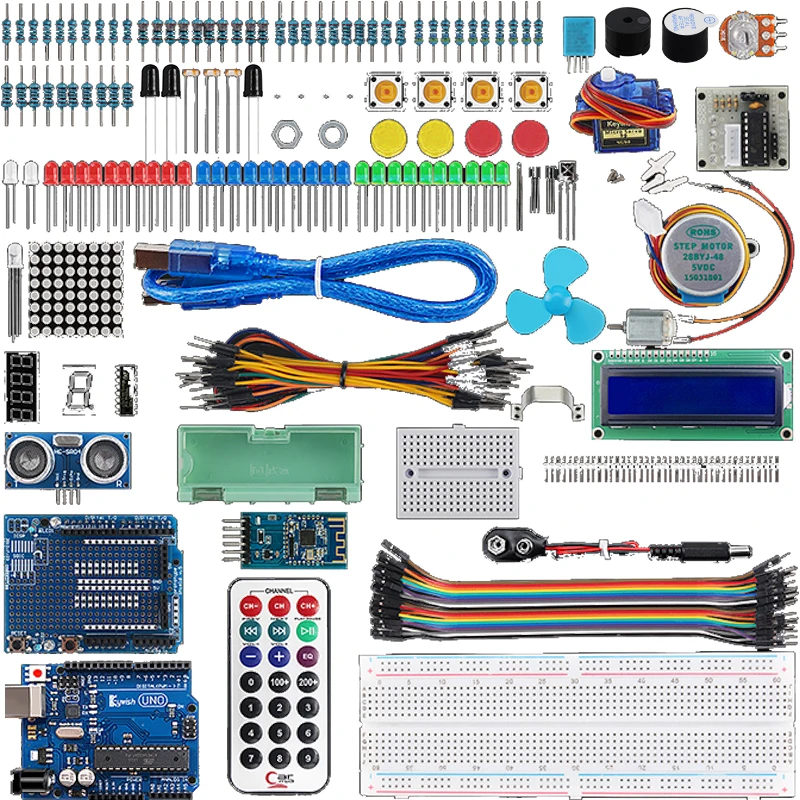 

Keywish KW008 Complete Sensor Super Starter Kit For Arduino R3 Water-level Servo/Stepper Motor With 28 Lessons Code Tutorial