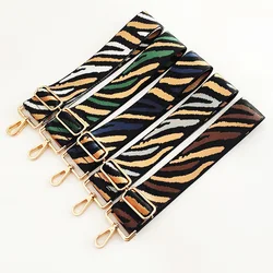 New Nylon Color Zebra Pattern Wide Shoulder Strap One-shoulder Crossbody Handle Bag Strap Fashion Adjustable Bag Accessories