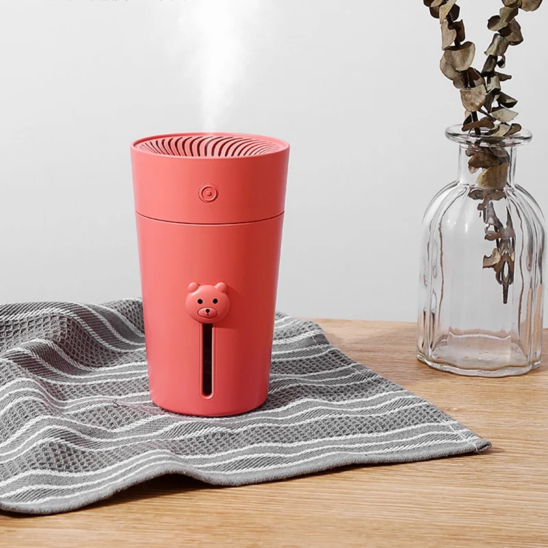 Red Хит! мини-увлажнитель с зарядкой, USB, бытовой увлажнитель воздуха, увлажнитель воздуха с милым медведем - Цвет: Red