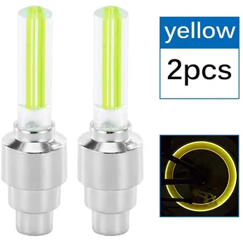 

2 pcs Bicycle LED Light Tire Wheel Valve Cap Flash Flash Neon Mountain Road Bike Bicycle Tire Light Shade Wheel Light