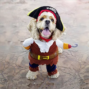 

Pet Dog Costume Pet Cool Pirate Dress Up Cosplay Clothing For Pets Small Medium Dogs Halloween Party Decorations