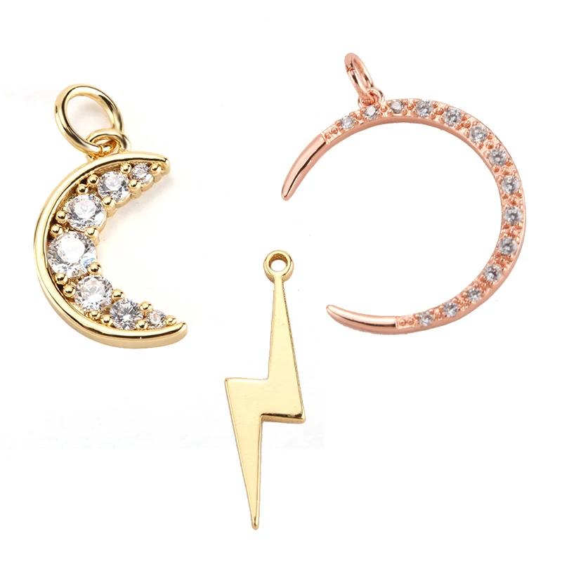 Moon Charms для изготовления ювелирных изделий металлическая подвеска с молнией Diy