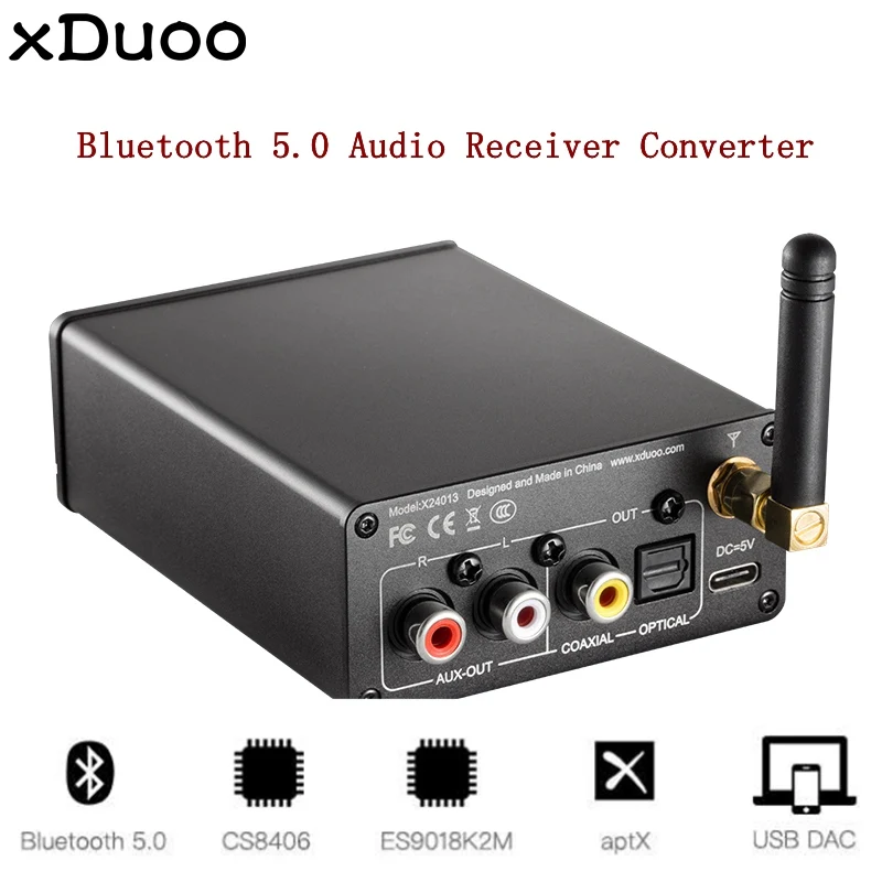 

XDUOO XD-50 bluetooth 5.0 Audio Receiver Converter Turntable for Amplifier USB DAC Support