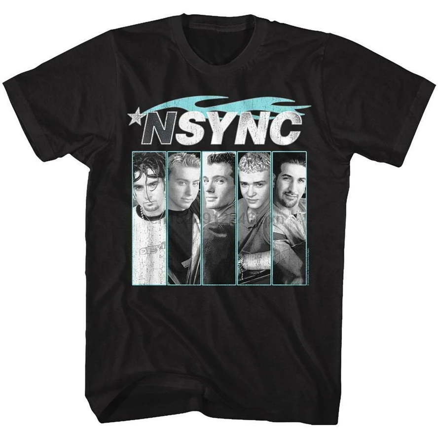 Nsync Blue Flame Лицензированная футболка для взрослых Футболка с фигурным рисунком| |