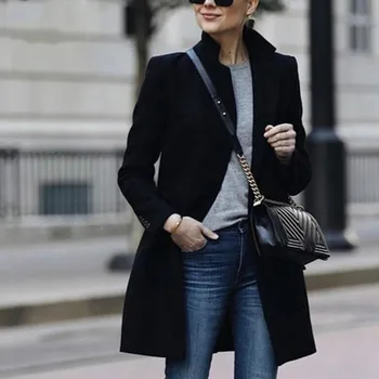 

BacklakeGirls Women Autumn Slim Black Suit Business Blazers Jacket Female Work Lady Office Casual Long Sleeve Coat Plus Size