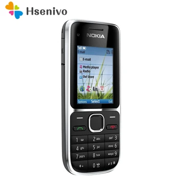 Перейти на Алиэкспресс и купить Мобильный телефон Nokia, разблокированный, 100% оригинал, C2, 2,0 дюйма, МП, Bluetooth, русская и ивритская клавиатура, Восстановленный GSM/WCDMA 3G телефон