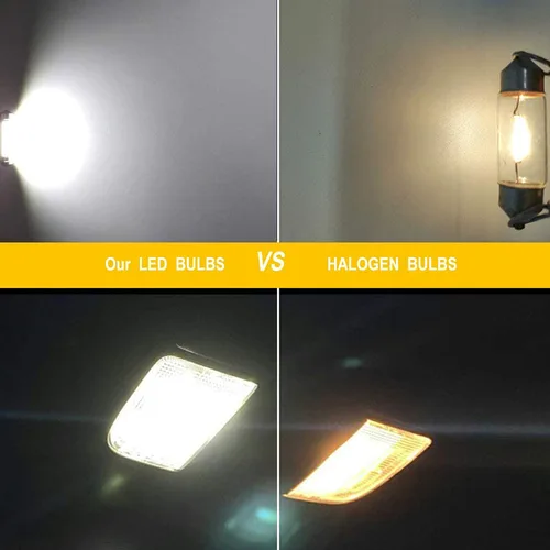 자동차 인테리어 돔 독서등 트렁크 번호판 램프, C10W C5W LED COB 전구, 흰색 7000K, 31mm, 36mm, 39mm, 41mm, 12V, 10 개 4