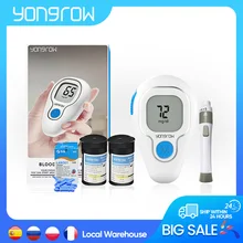 Yongrow Blood Glucose Meter Test Strips Needles Lancets Blood Sugar Monitor Collect Blood Glucometer mg/dl glucometro diabetes