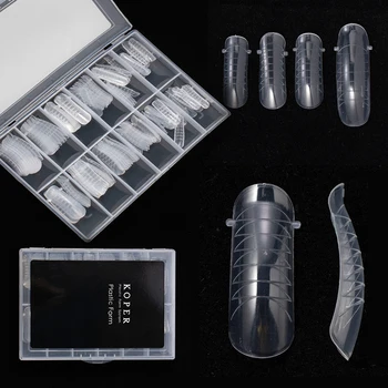 

120Pcs 12 Sizes Building Mold Nail Tips Dual Form False Nails Reusable Gel Tool Manicure Nails for Extension Protection Nailart