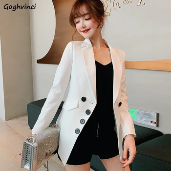 

Blazers Women Plus Size Work Wear Womens Blazer Casual Long Notched Single Breasted Solid Office Lady Chic Slim Korean Style New