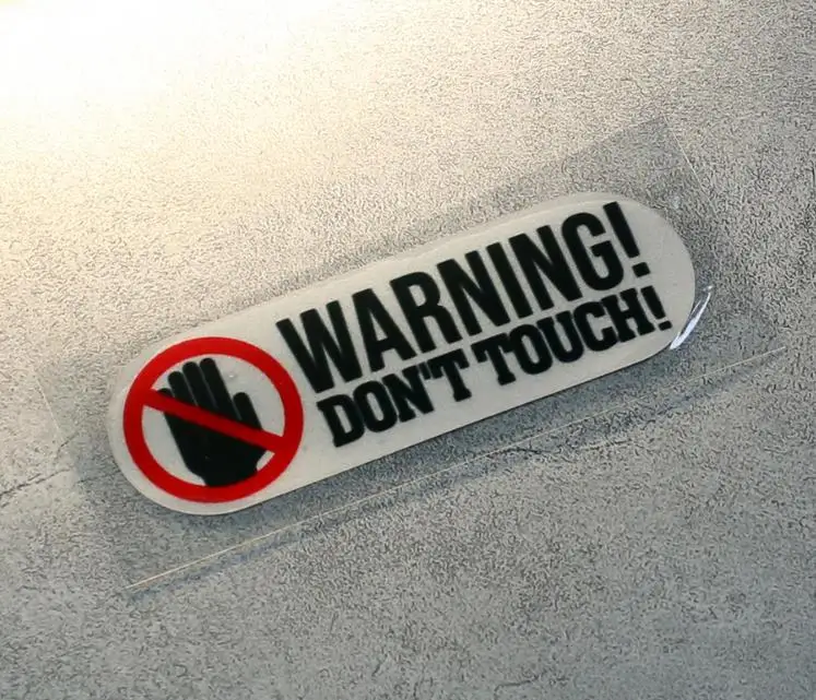 Warning Don't Touch Alarm Sticker Reflective Vinyl Protection Car Decal ...