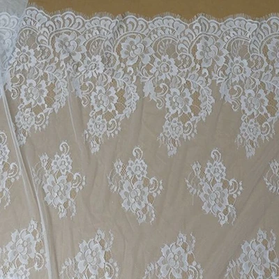 white 3M 1,5 м широкая мягкая сетка большой цветок ресниц кружевная ткань DIY свадебная вуаль платье аксессуары для дома - Цвет: white 3M