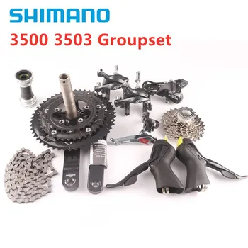 

SHIMANO SORA 3500 3503 crankset 170mm 50T/39T/30T with bbrs500 road bike bicycle 3X9 speed cassette 11--25T groupset