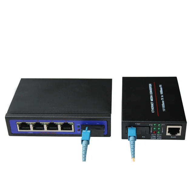 Gigabit 1 Optical 4 Elektromos Száloptikai Adó -Vevő Electric Transceiver 12V - Image 4