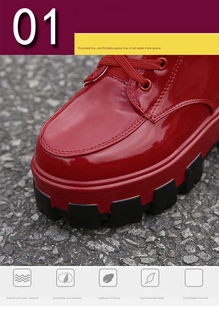 IFOND/Модная обувь на плоской подошве на молнии; женские ботинки из искусственной кожи на платформе и высоком каблуке; водонепроницаемые красочные резиновые сапоги со шнуровкой