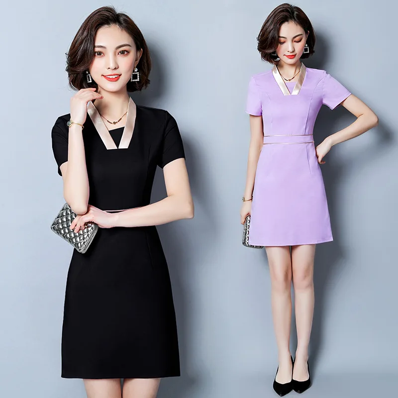 

Beautician Work Clothes Women's Summer Foot Spa Clothes Health Care Clubhouse Uniform Plus-sized Tea House