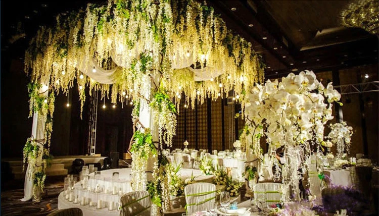 JAROWN Wisteria Artificial Flowers Wedding Arch DIY Decor Party Festival Decor Flowers Garden Hanging Plant Vine (18)