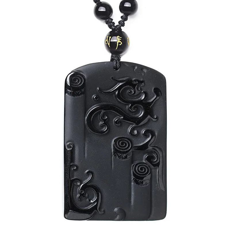 Drop Ship Obsidian Ancient T Dragon And Phoenix Necklace Pendant Men S Jade Jewelry Brave Animal Jewelry Pendants Aliexpress