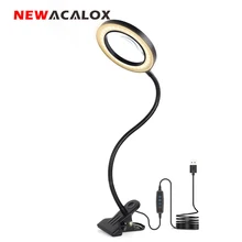 

NEWACALOX 3X/5X USB LED Magnifier Flexible Table Clamp Reading/Welding Large Lens Magnifying Glass Top Desk Optical Instruments