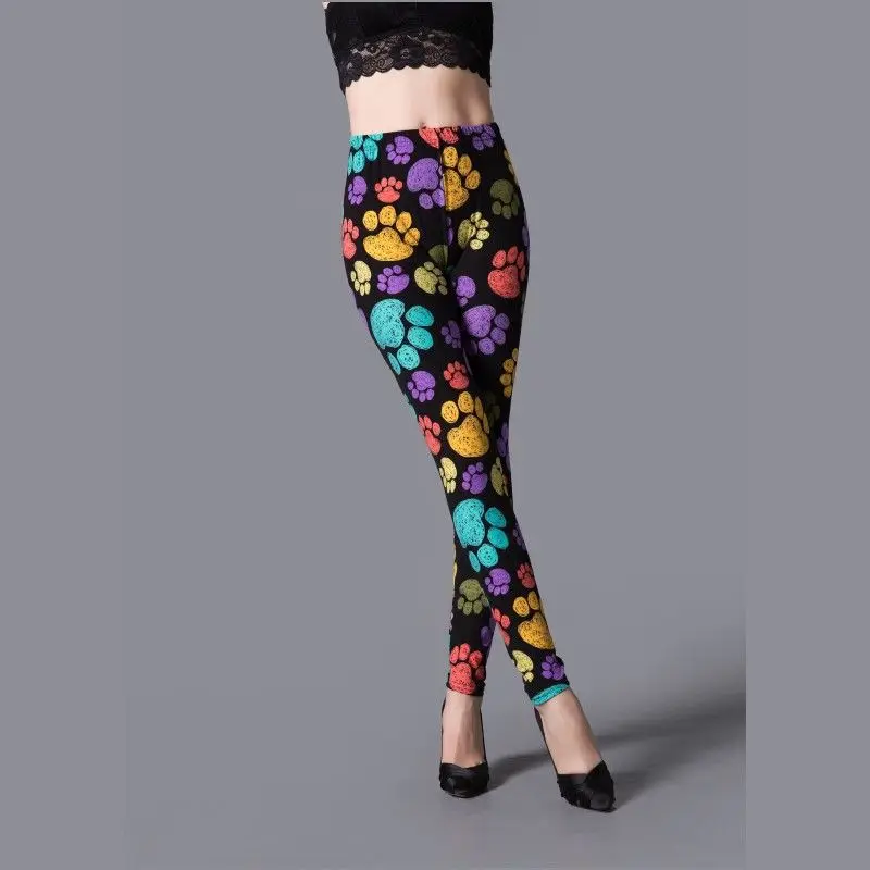 faux leather leggings Hot New Spring Legging National Ethnic Style Retro Graffiti Paintings Printing Flowers Trousers Printed High Elasticity Leggings pink leggings