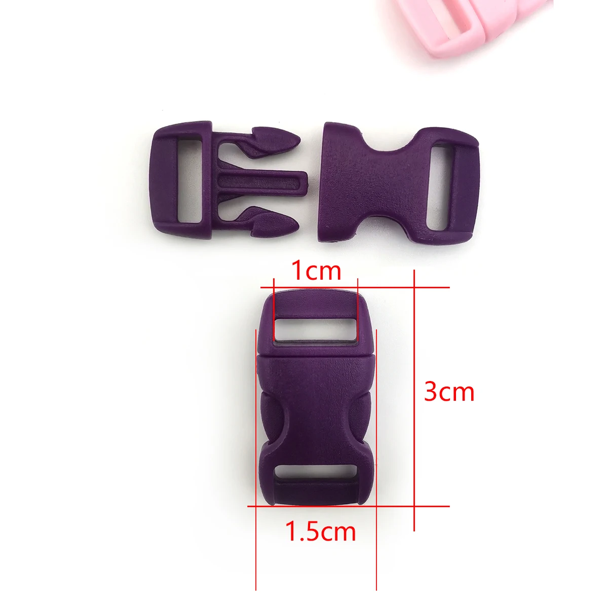 30Pcs/50Pcs 10mm 다채로운 플라스틱 곡선형 사이드 릴리스 버클 클립 파라코드 팔찌 DIY 애완 동물 칼라 스트랩 배낭 웨빙