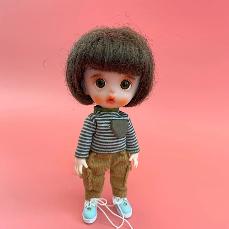 Ob11 одежда для малышей футболка с длинными рукавами 1/12 BJD куртка с карманами GSC простая глиняная голова Кукла Одежда Пальто куклы аксессуары
