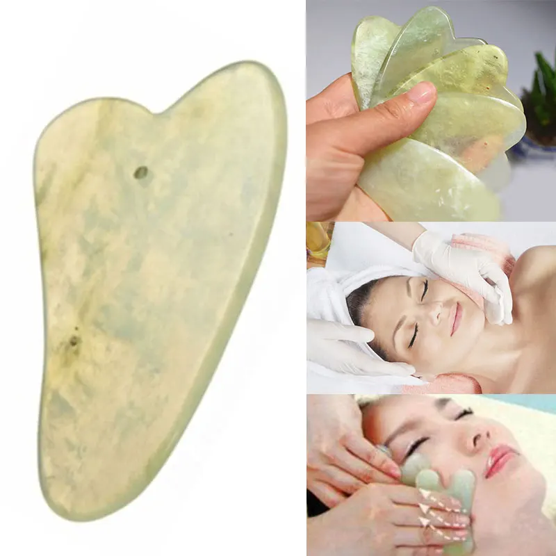 Натуральный нефрит Китайский Gua Sha иглоукалывание назад инструмент для выскабливания тела Gua Sha Boad скребок оптом скрабы боди лечение
