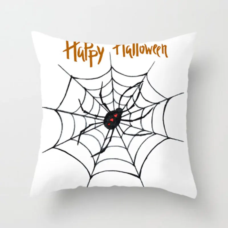 Polyester Halloween Bats Spider Skull Pumpkin Cover Party Throw Pillows Decorative Pillow Cover Soft Pillowcase 45*45cm - Цвет: 11