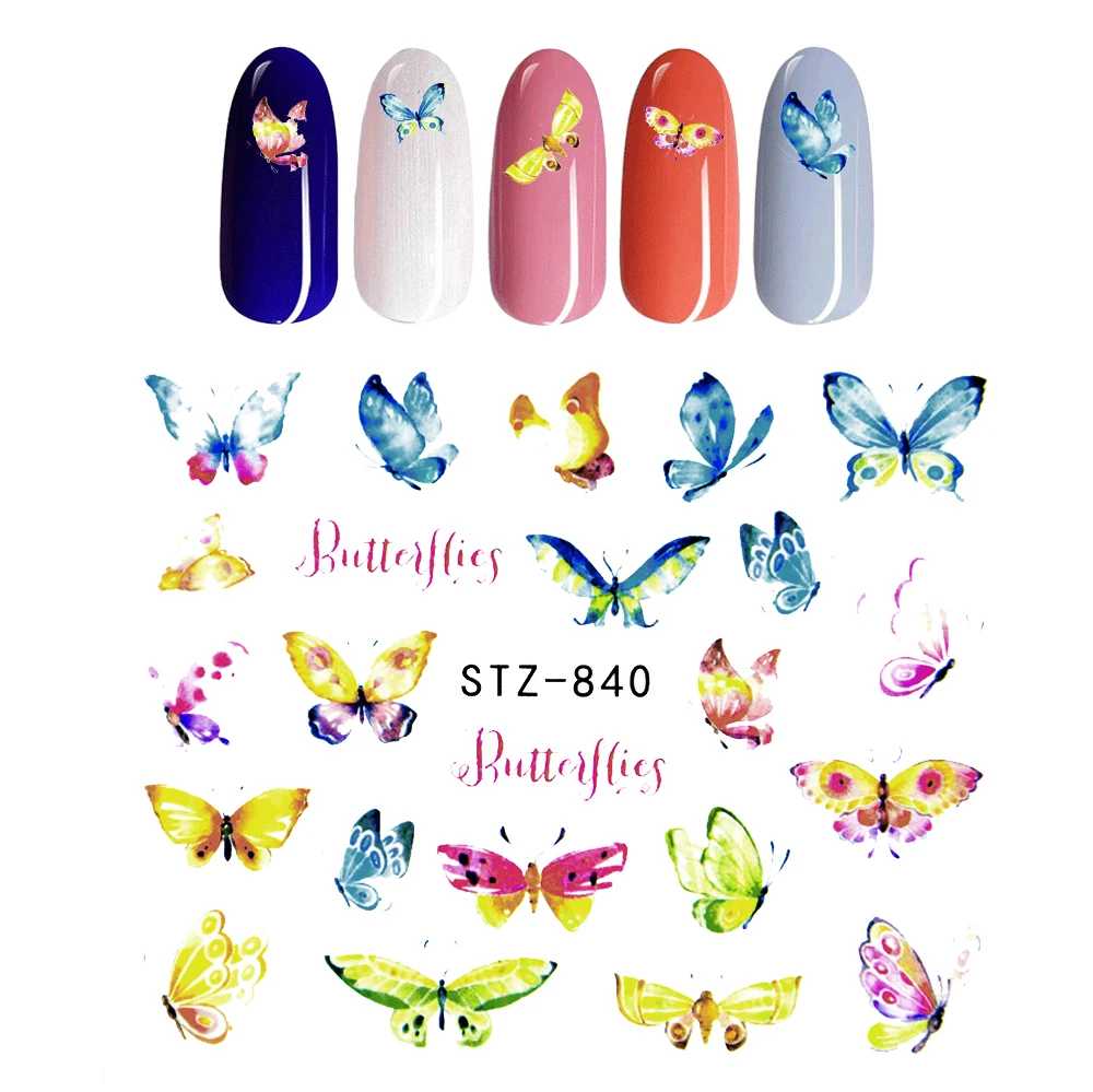 Nail Stickers Sliders For Nails For Manicure Decor Nails Set Nail Design Sliders Flower Leaf Tree Green Nail Art Watermark Decal