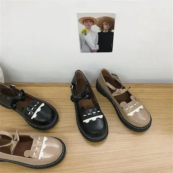 

Japanese sweet lolita shoes vintage round head comfortable women shoes cute lace ruffle bowknot kawaii princess shoes loli cos