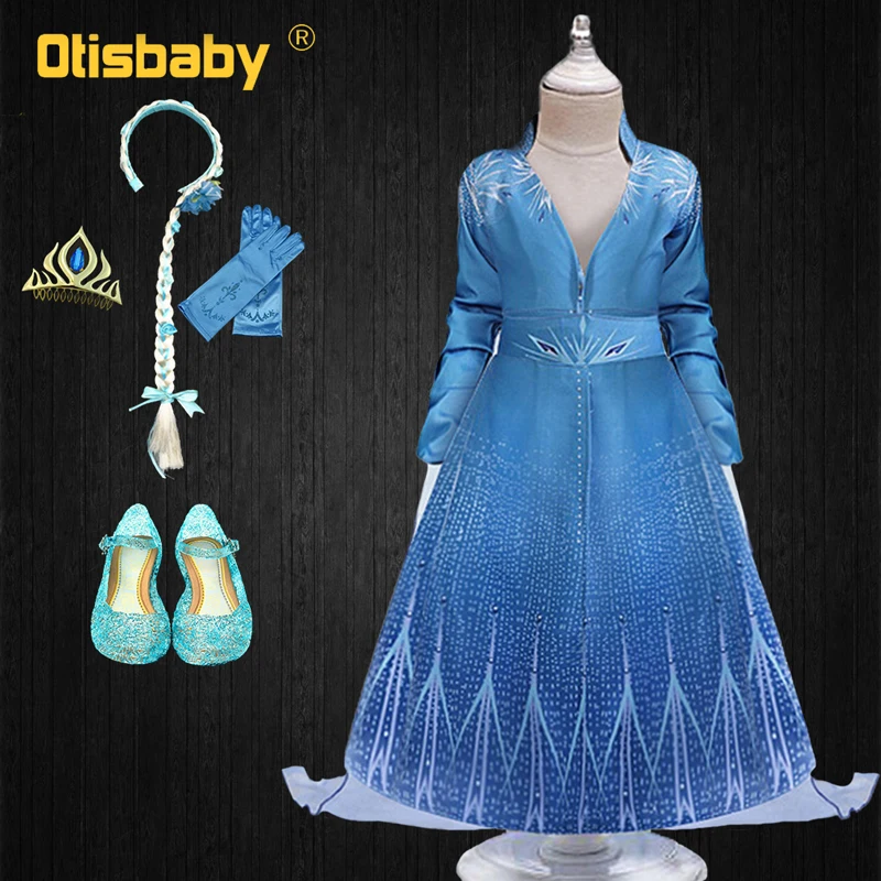Only Coat Снежная королева 2 Платье Эльзы для девочек леггинсы Костюмы комплект на Хэллоуин костюм Эльзы Рождество для детей с изображением принцессы Эльзы детское платье Fantasia Infantil - Цвет: Only Coat