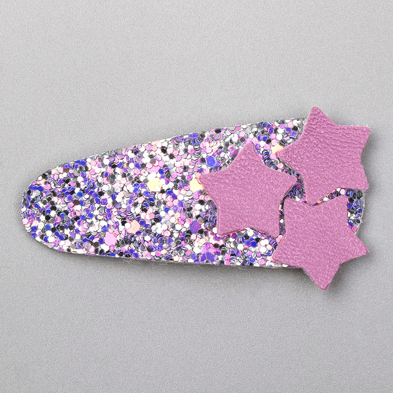 purple Аксессуары для волос cintillos bebe, заколки для маленьких девочек, блестящая тиара с пентаграммой, цветные блестки, капли воды, barettes fille enfant - Цвет: purple