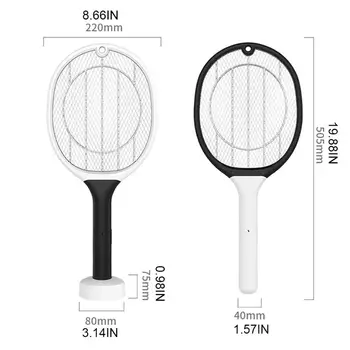 

Portable Electric Mosquito Killer Racket 3000V 1200mAh Rechargeable Bug Zapper Q0KF