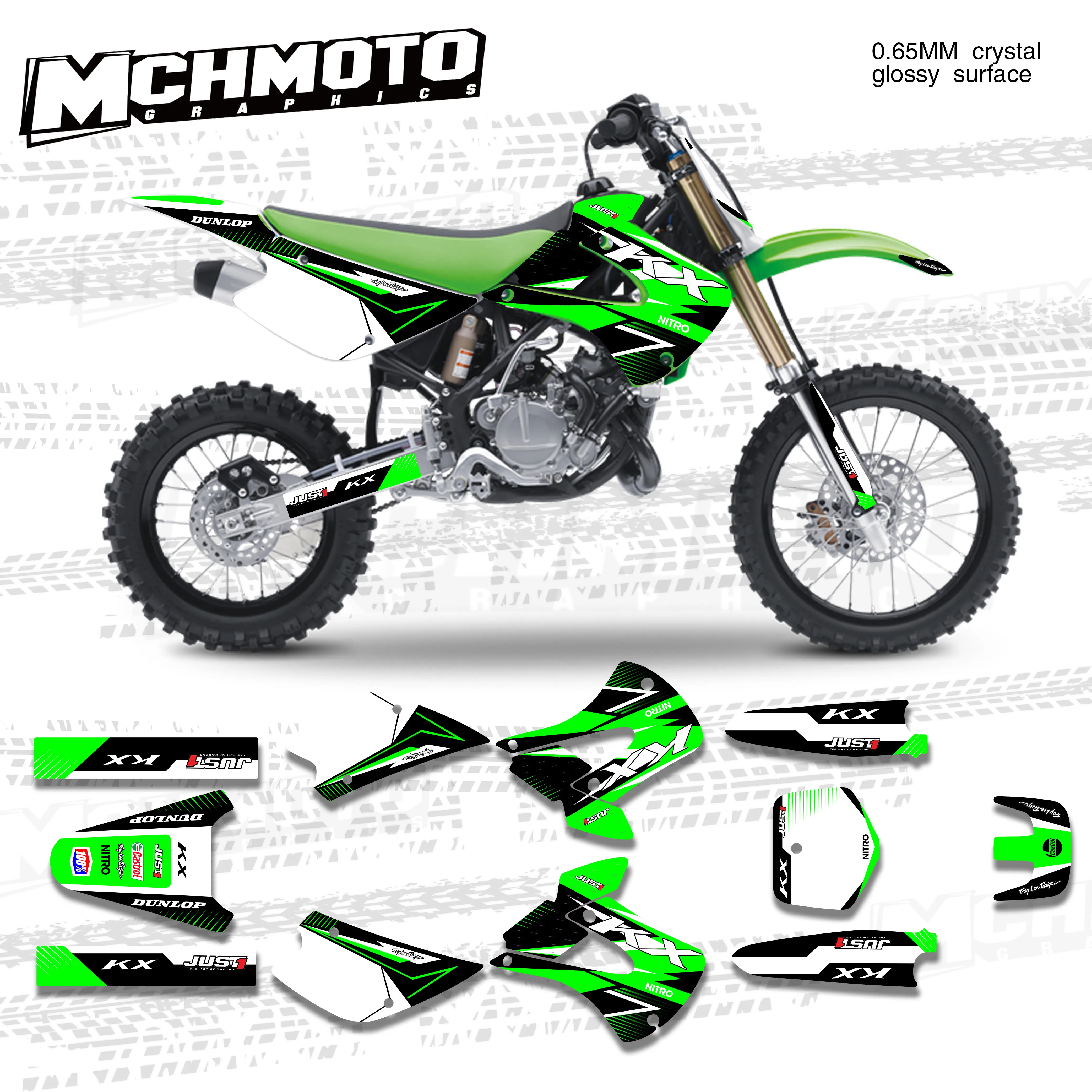 MCHMFG графика и фон наклейка комплект для Kawasaki KX85 KX100 1998-2013 2011 2010 2009 2008 2007 2006 2005 2004 KX