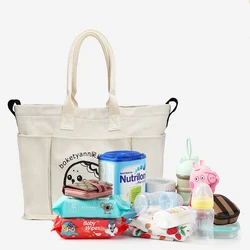 Bolsa de pañales de maternidad de lona, bolso de mano de diseñador para bebé, organizador, cochecito, de viaje