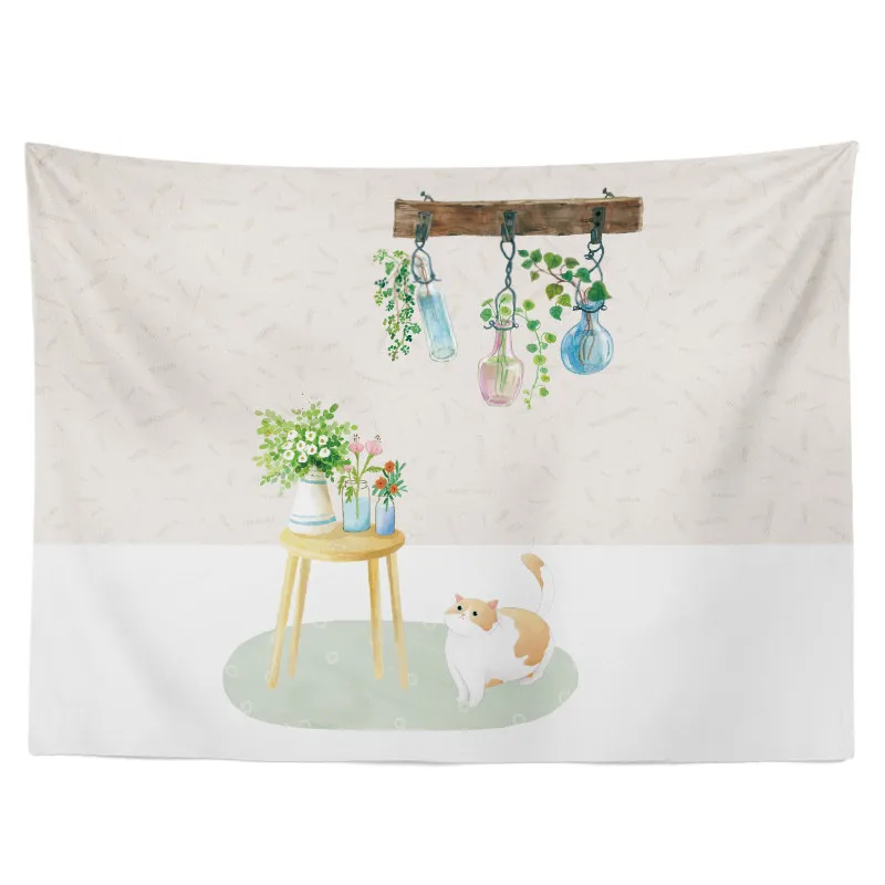 4 1 Piece Renovation of Bunin hanging cloth dormitory, arrangement of bed decoration wall cloth Tapestry - Цвет: 4