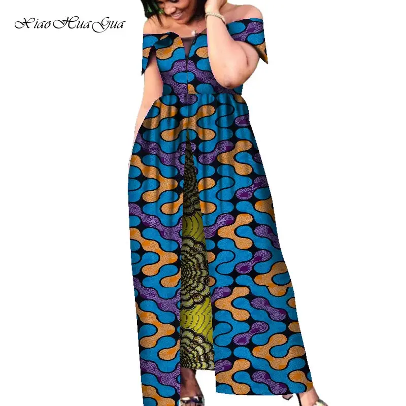 

African Dresses for Women African dresses Patchwork Dress Private Custom Off the Shoulder Sexy Long Dress African Clothes WY6143