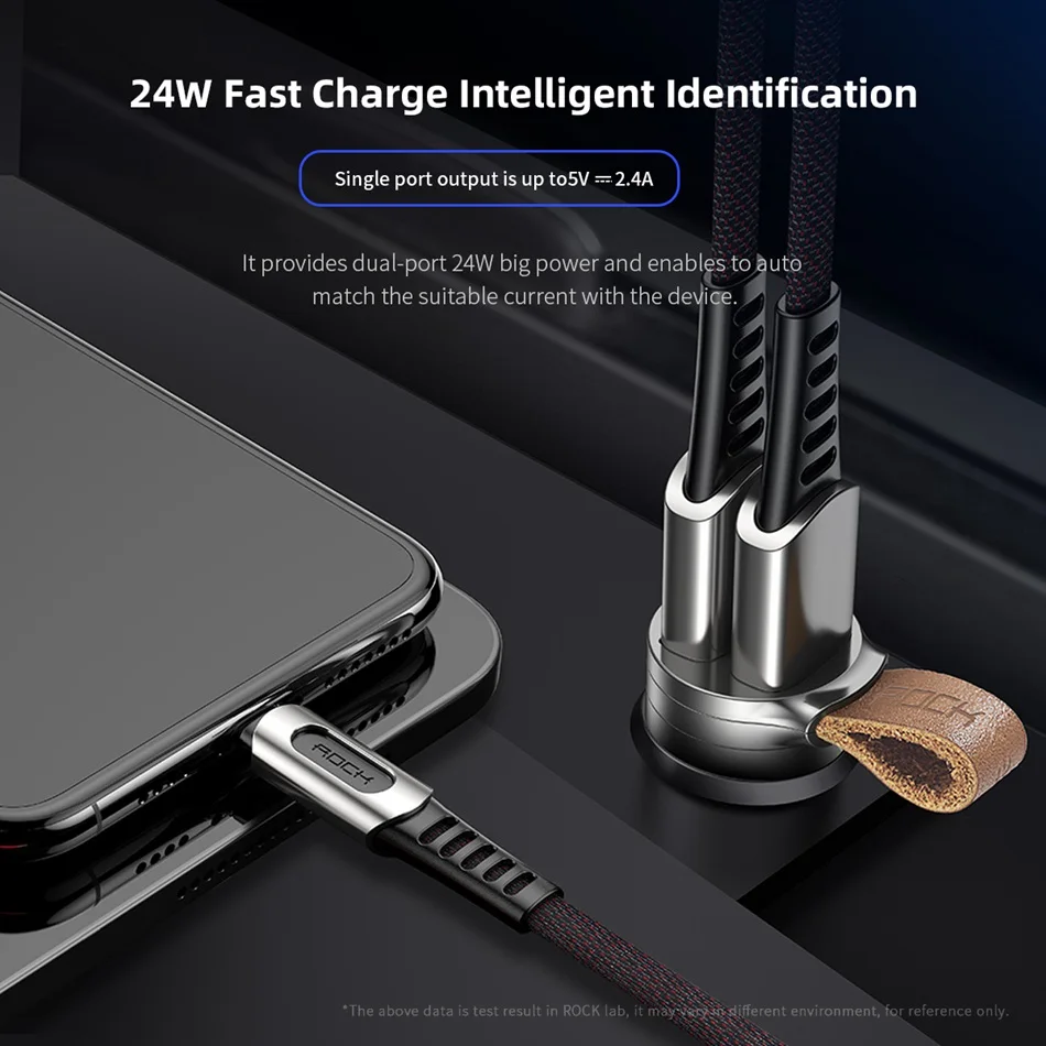 Автомобильное зарядное устройство ROCK 24 Вт Mini 2 USB для iPhone Xiaomi с двумя портами, автомобильное зарядное устройство USB 2.4A, быстрая зарядка для мобильных телефонов