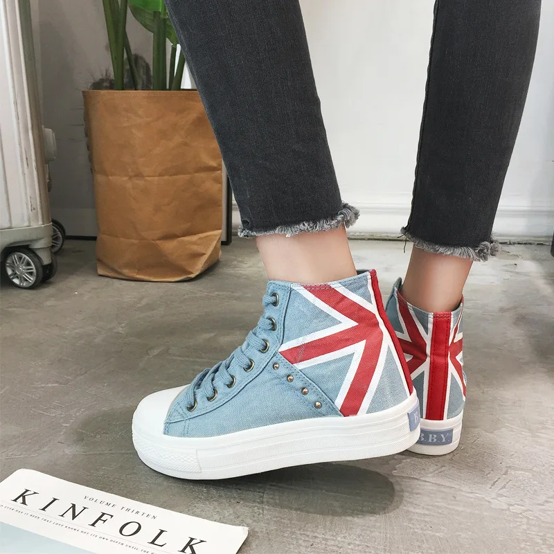 

2019 Spring New Style INS Super Fire Hight-top Canvas Shoes Women's Korean-style Ulzzang Fashion Students Harajuku Hong Kong Sty