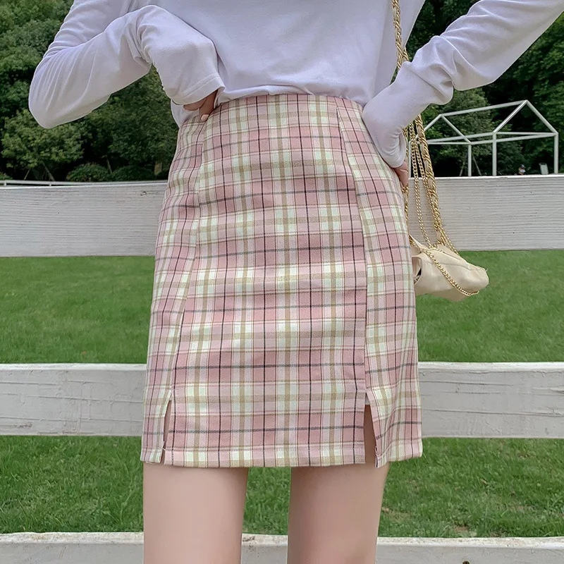 korean style Plaid a line High Waist mini skirt Women 2020 Student Chic Short Skirts Fashion Streetwear Harajuku Skirts